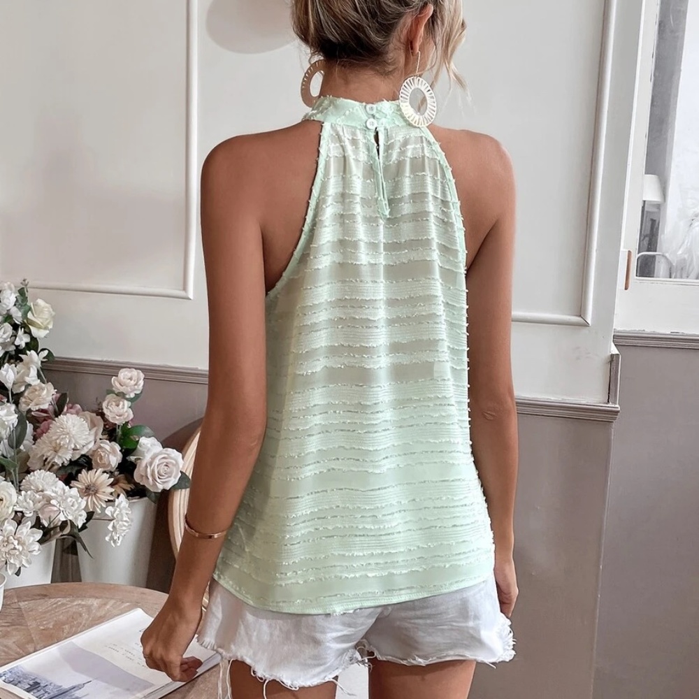 Boho Textured Minimalist Halter Top - Picture 10 of 13